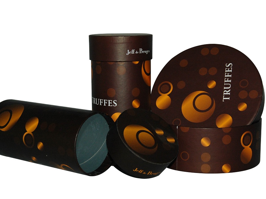 Cylinder Paper Rigid Truffes Chocolat Packaging Hat Box