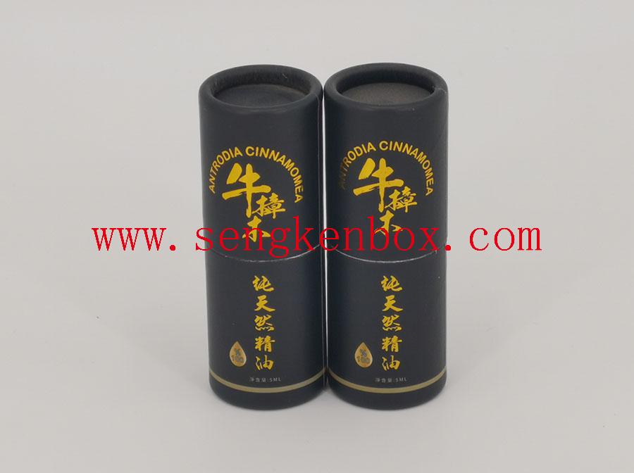 Cylinder Body Essence Oil Packaging Black Cardboard Paper Tube Box