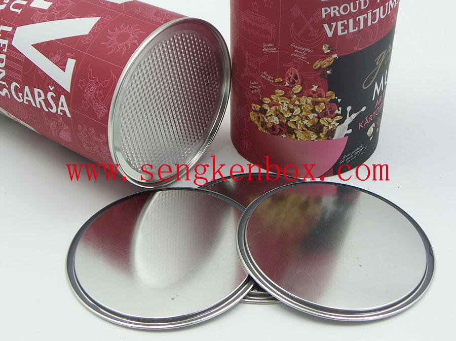 Muesli Fruits Food Packaging Paper Tube With The Dust Cover