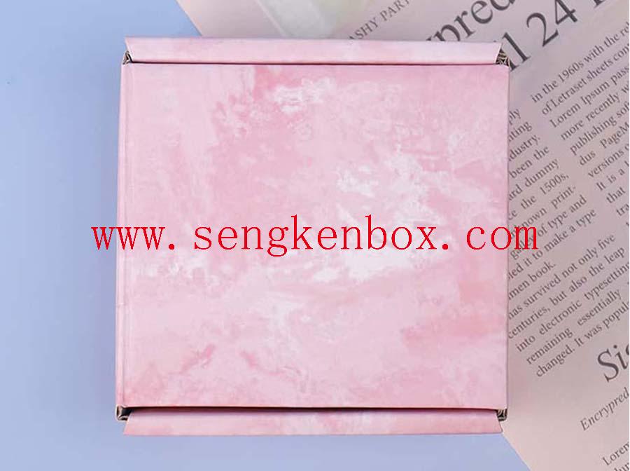 مربع بطاقة ورقية قابلة للطي الوردي