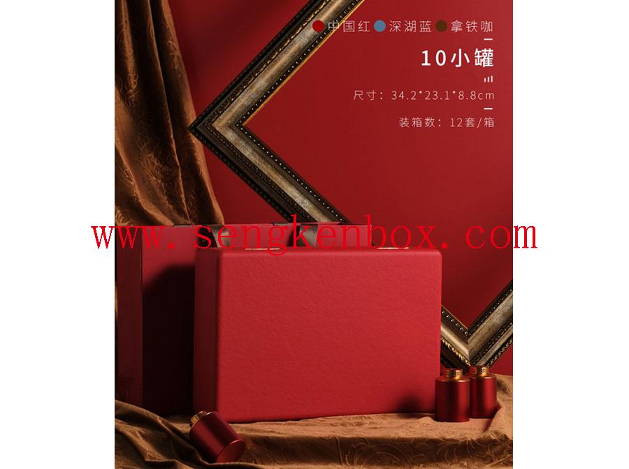 중국 빨간 가죽 차 선물 상자