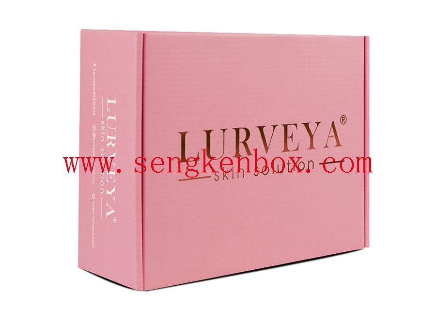 صندوق هدايا من الورق المقوى باللون الوردي