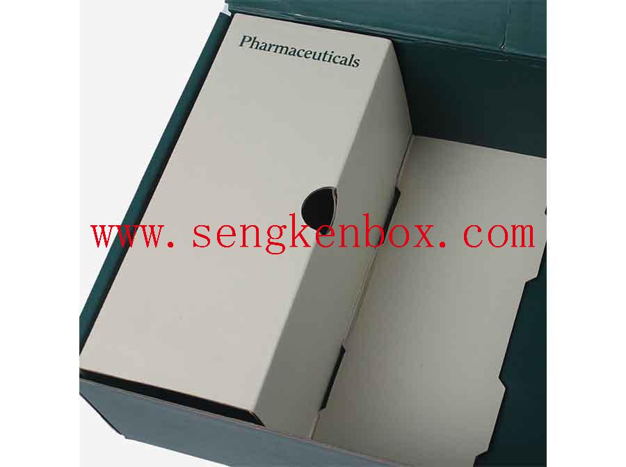صندوق بريد ورقية لتخزين الأدوية باللون الأخضر الداكن