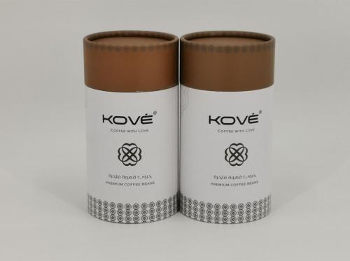 OEM و ODM Food Grade Brown Double Lids Paper Tube Coffee Packaging للبيع