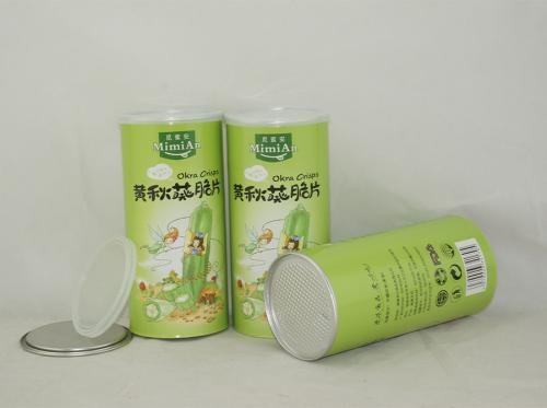 Customizable Okra Chip Packaging Paper Cans