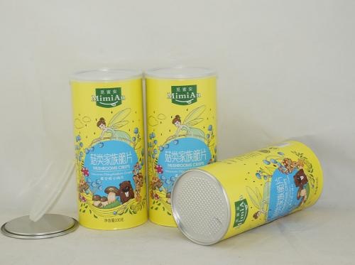 Yellow Moistureproof Food Packaging Paper Cans