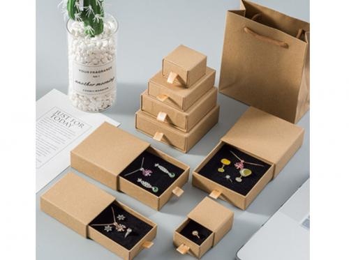 Push-Pull Divider Jewelry Kraft Paper Gift Box