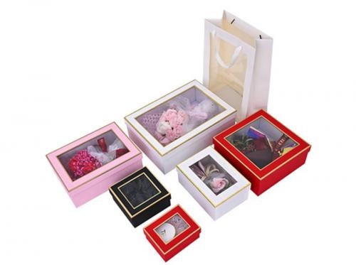 Gilt-Edged Paper Gift Boxes With Viewing Window