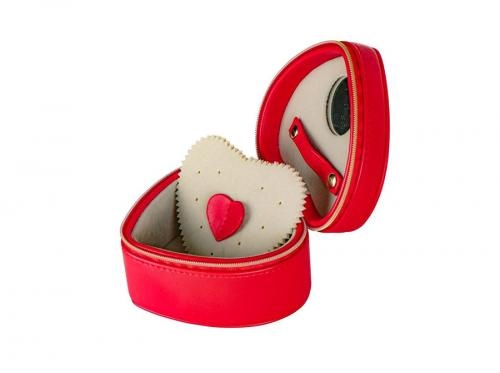 Portable Red Heart Shaped Storage Jewelry Box