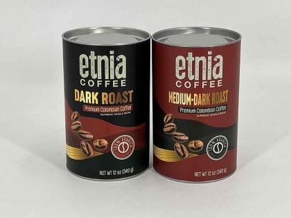 Dark Roast Etnia Coffee Container Paper Tube