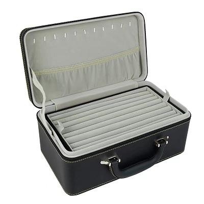 OEM و ODM Luxury PU Leather Velvet Jewelry Box Necklace Ring Gift Packaging للبيع