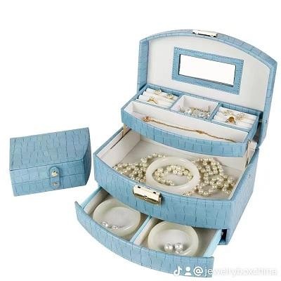 OEM و ODM Hot Selling Style Jewelry Storage Leather Box with Custom Printed Logo للبيع