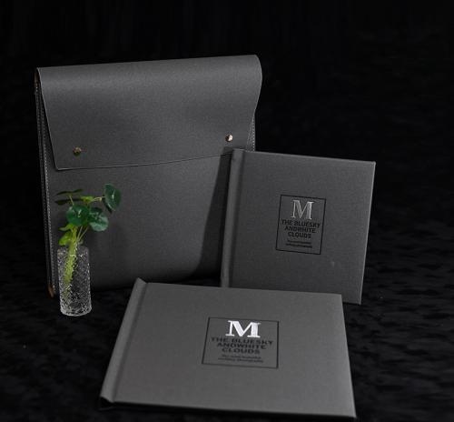 OEM و ODM Luxury wedding photo album with storage leather bag للبيع