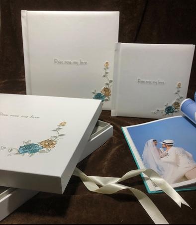 OEM و ODM Custom wedding album collection with gift paper box للبيع