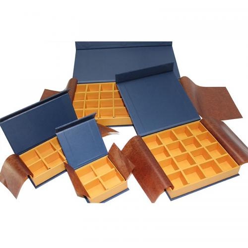 OEM و ODM Magnetic Paper Chocolate Packaging Gift Boxes With Divider Cardboard للبيع