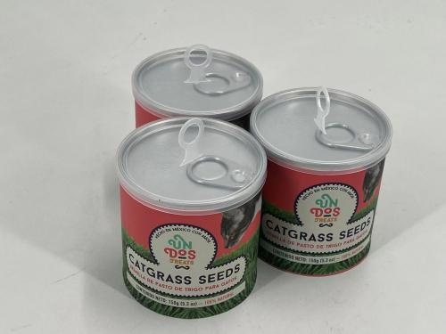 OEM و ODM Pet Food Paper Can Plastic Cover with Pull Ring and Easy Open Metal Lid with Custom Design Printing للبيع